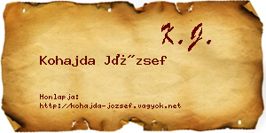 Kohajda József névjegykártya